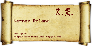 Kerner Roland névjegykártya